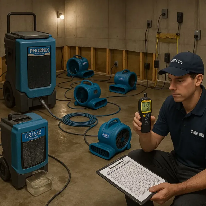 Structural Drying and Dehumidification process in Clio, MI